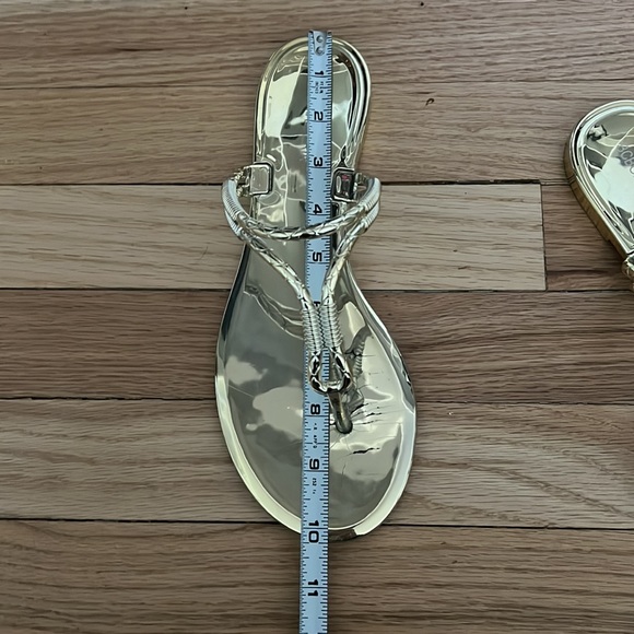 BCBGMAXAZRIA gold mirrored sandals jewelry hardware - Picture 3 of 6